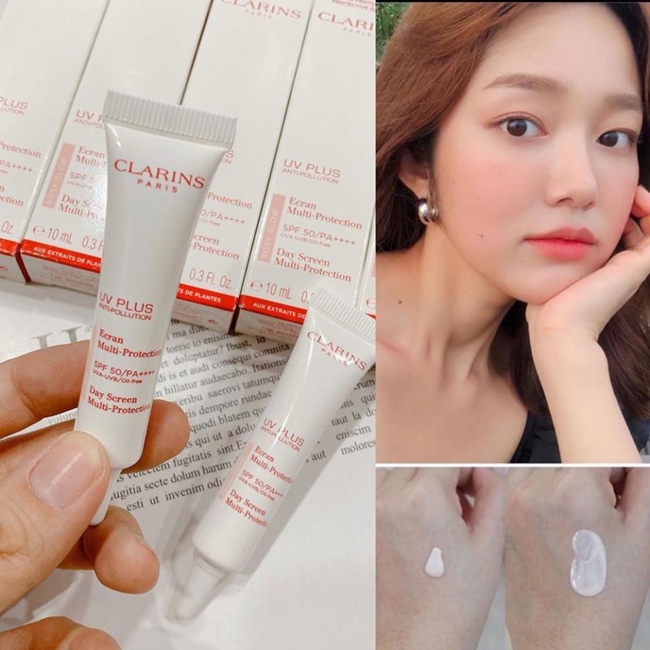 NEW 2021 - Kem chống nắng Clarins UV Plus Anti-Pollution Rosy Glow Minisize 3ml - 10ml