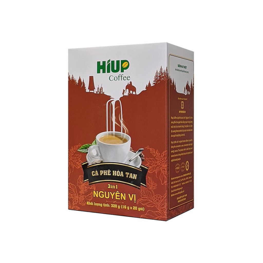 Cà Phê Hòa Tan 3in1 Nguyên Vị (20 gói x 16gr) - HIUP Coffee | BigBuy360 - bigbuy360.vn