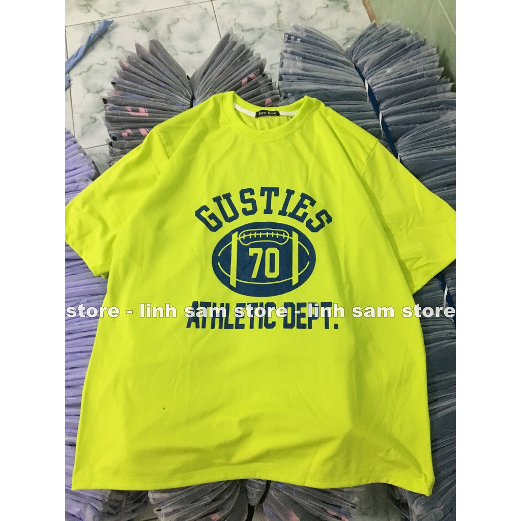 Áo thun nữ tay lỡ freesize phông form rộng dáng Unisex, mặc lớp, nhóm, cặp in chữ athletic GUSTIES 70 | BigBuy360 - bigbuy360.vn