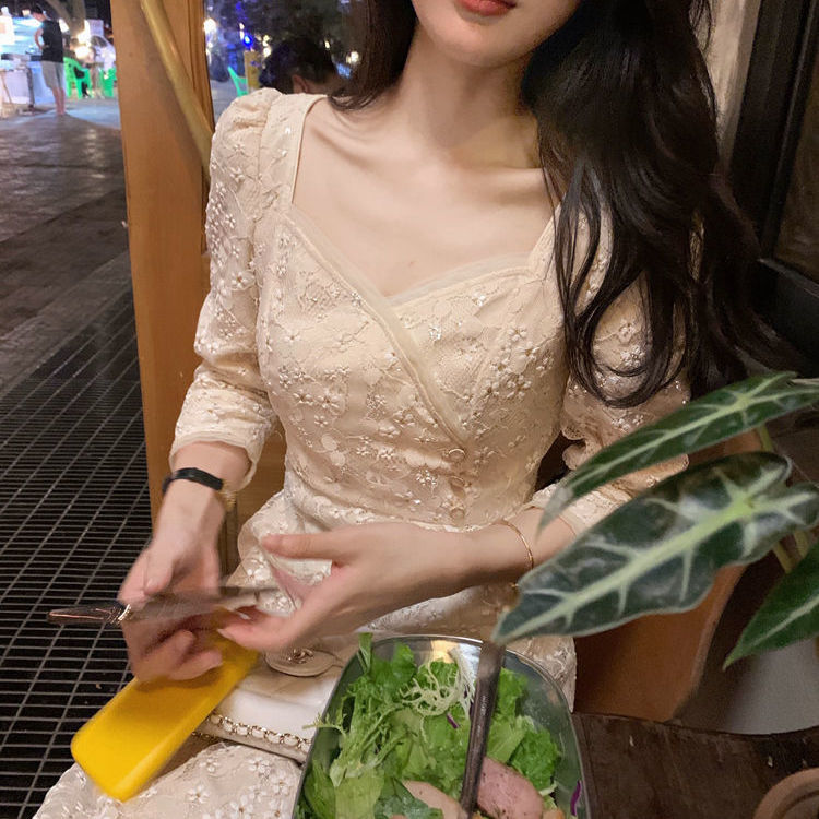 Đầm dài thêu phối ren lưới thanh lịch phong cách mới thời trang mùa hè dành cho bạn nữ | BigBuy360 - bigbuy360.vn