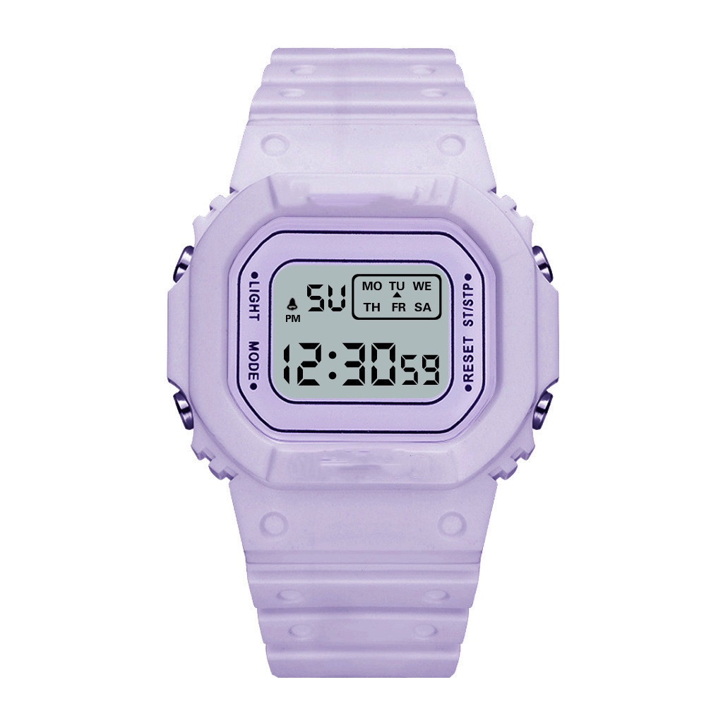 Đồng Hồ Điện Tử Thể Thao Mặt Vuông Màu Xanh Matcha Thời Trang Cho Học Sinh