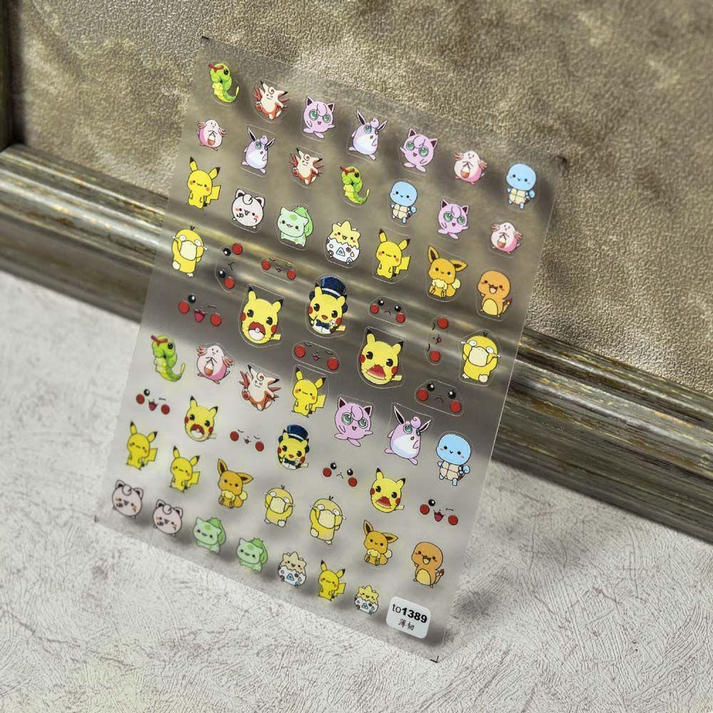 Miếng Dán Trang Trí Móng Tay Hình Gấu Pooh / Thỏ Hoạt Hình Dễ Thương