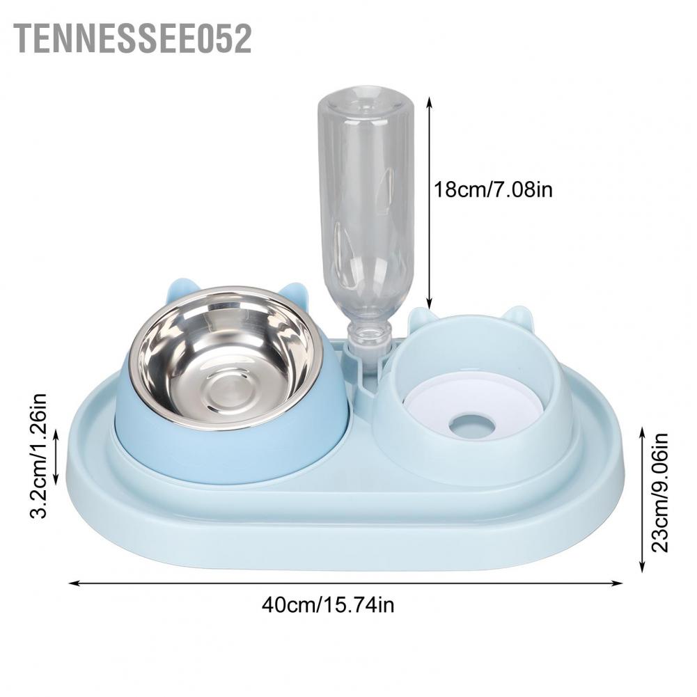 Bát ăn ngăn đôi đựng thức ăn nước uống có khay inox tự động cho thú cưng