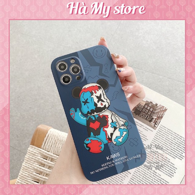 Ốp lưng iphone cạnh vuông in hình Gấu Seeing & wathing 6/6plus/6s/6splus/7/7plus/8/8plus/x/xs/11/12/pro/max/plus/promax | WebRaoVat - webraovat.net.vn