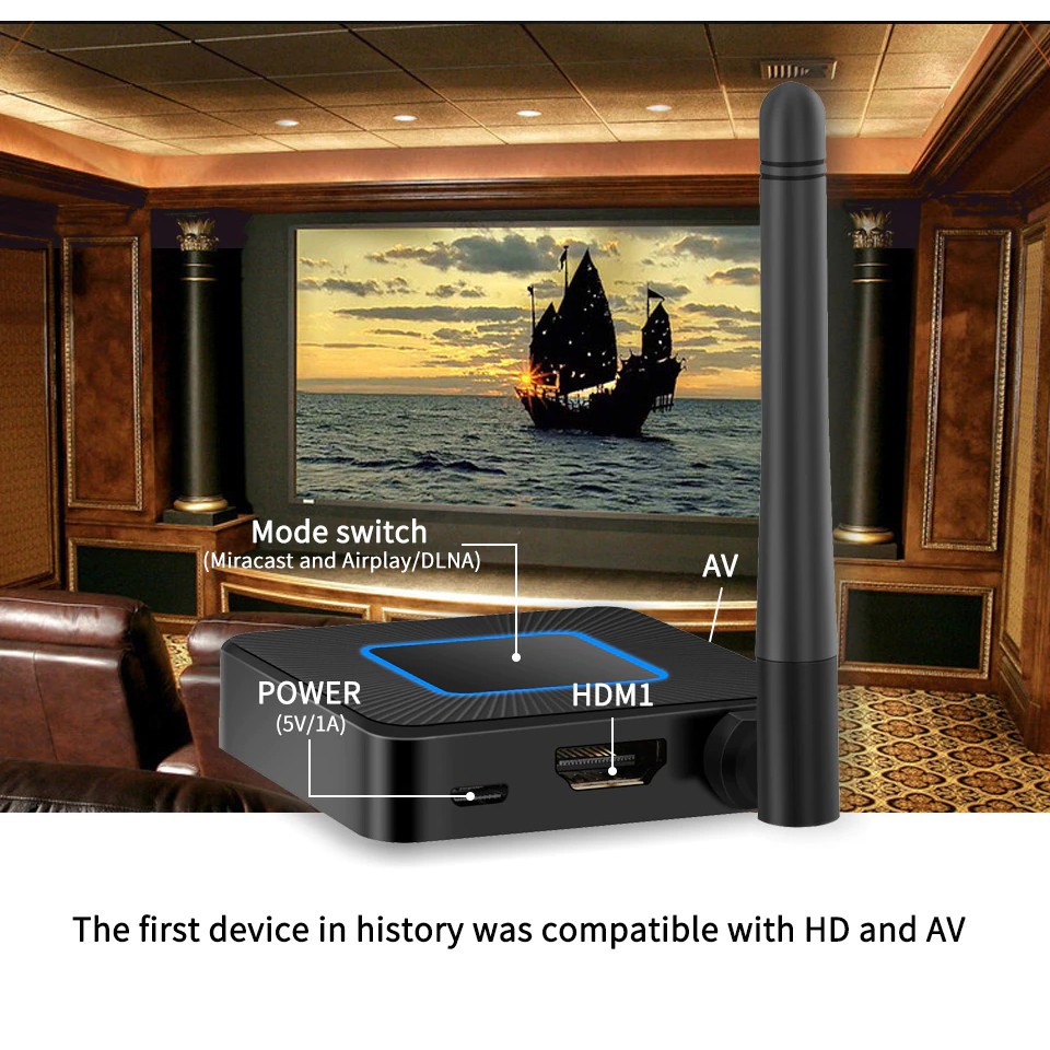 Thiết Bị HDMI Không Dây Kết Nối Điện Thoại Với TV Dongle Q4 Hỗ Trợ Kết Nối AV