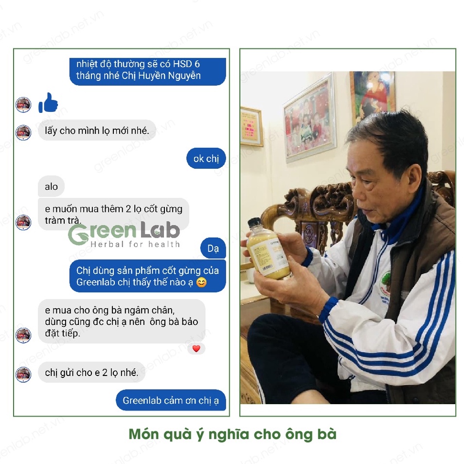 Cốt gừng tràm trà GreenLab Nước Tắm Bé Ngâm Chân Gia Đình - Giữ ấm cơ thể tránh phong hàn 500ml