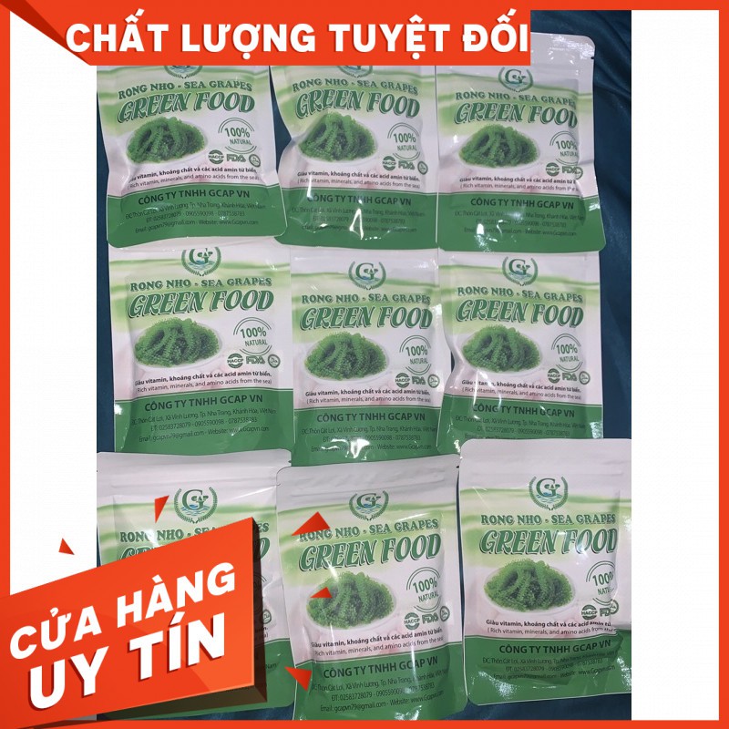 Bán sỉ Rong nho tách nước cao cấp Green food túi Zip 100gr