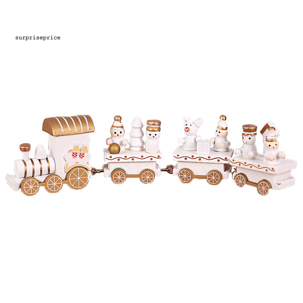 Xe lửa mini bằng gỗ trang trí giáng sinh