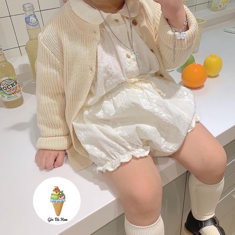 Bộ áo sơ mi quần thô baby