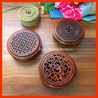 Hộp gỗ tròn xông nhang trầm cao cấp