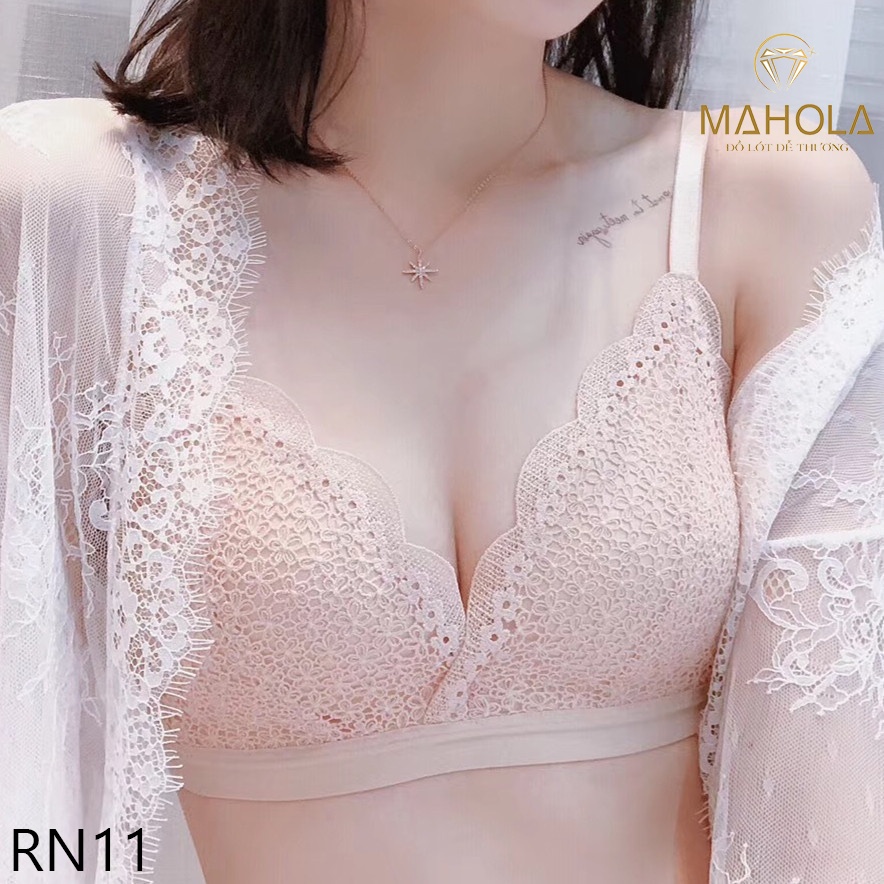 Áo lót mỏng nữ đúc su ren Mahola RN11