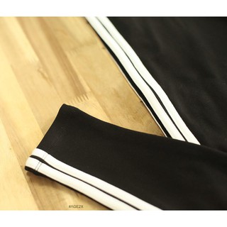 QUẦN LEGGING ĐEN 2 SỌC - AGE2X