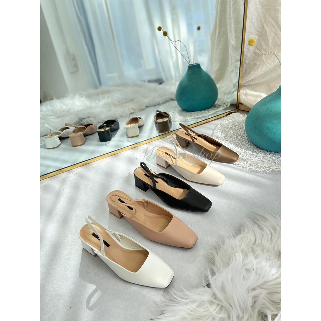 Giày nữ mũi vuông quài sau 3cm thời trang  MYSS - CG164