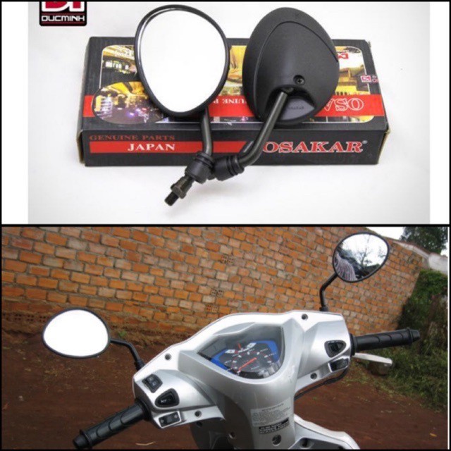 Gương tai meo, tai thỏ xe máy Osakar  kiếng nhỏ gọn, chân ngắn