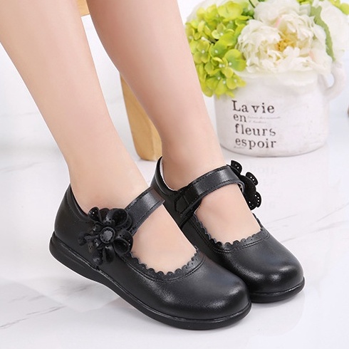 SCHOOL Giày Búp Bê Màu Đen Đế Mềm Phong Cách Babydoll 2022 Cho Bé Gái