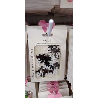 Nơ đen trắng dài, nơ gắn móng đen trắng