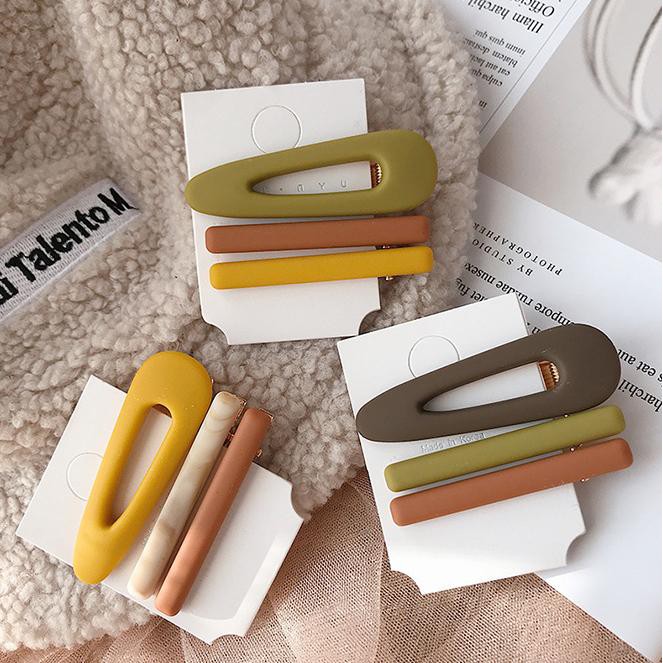 Kẹp tóc đá pastel Vintage cao cấp độc lạ