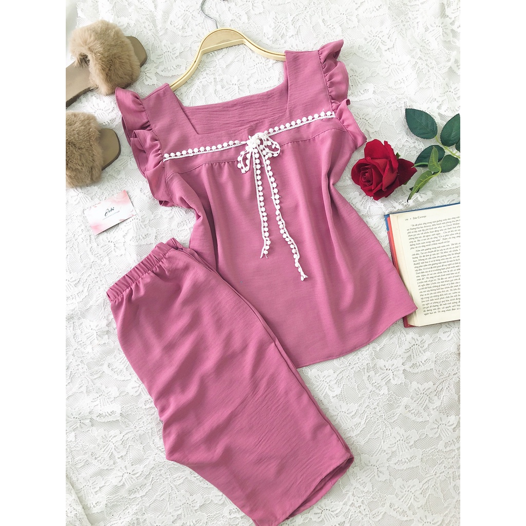 Đồ bộ mặc nhà mẫu lửng Jebi chất lụa tơ tằm cao cấp | BigBuy360 - bigbuy360.vn