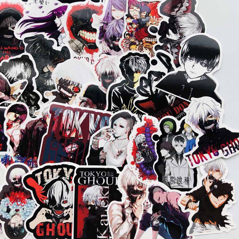 Set 50 sticker dán trang trí hình chủ đề anime Tokyo Ghoul