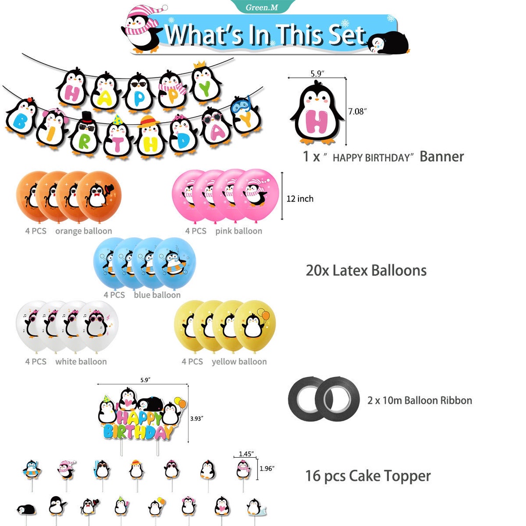 Bong Bóng Latex Hình Chim Cánh Cụt Dễ Thương Trang Trí Bánh Sinh Nhật