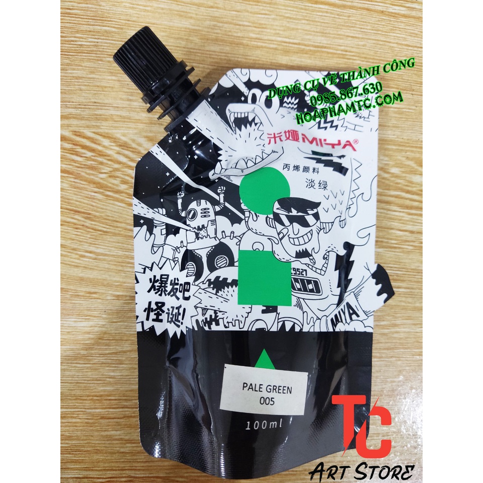 Màu Acrylic dạng túi Refill 100ml MIYA (túi có nắp)