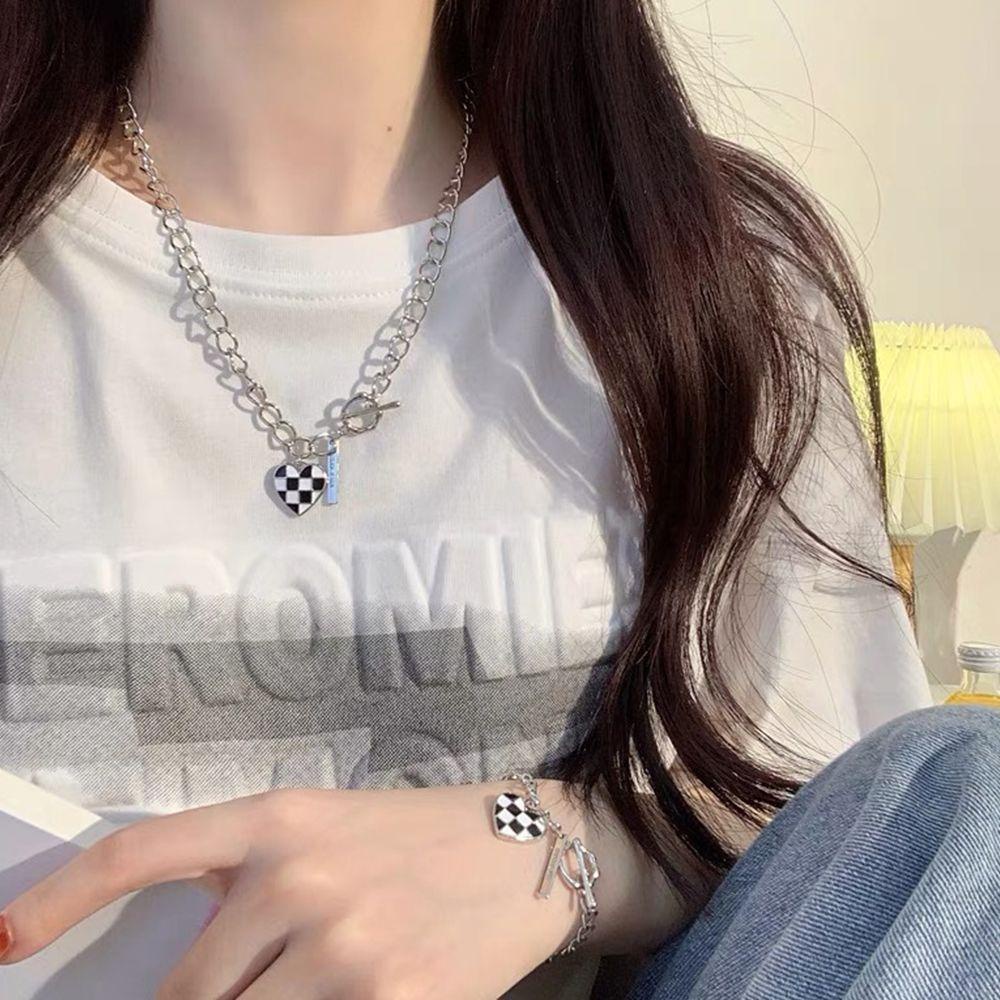 AROMA Vòng Tay Dây Xích Đơn Giản Cá Tính Phong Cách Hàn Quốc Cho Nữ
