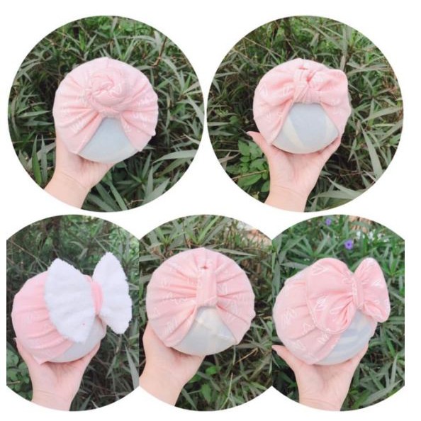 Nón turban cho bé freesize từ 5-12 ký (kèm tóc giả)