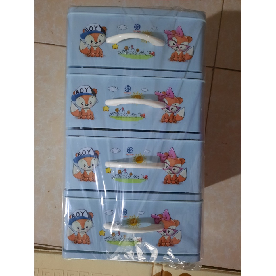 Tủ nhựa mini nhiều ngăn hoa văn nhiều hình cute tiện lợi 4 tầng-5 tầng (khosithuanthanh)