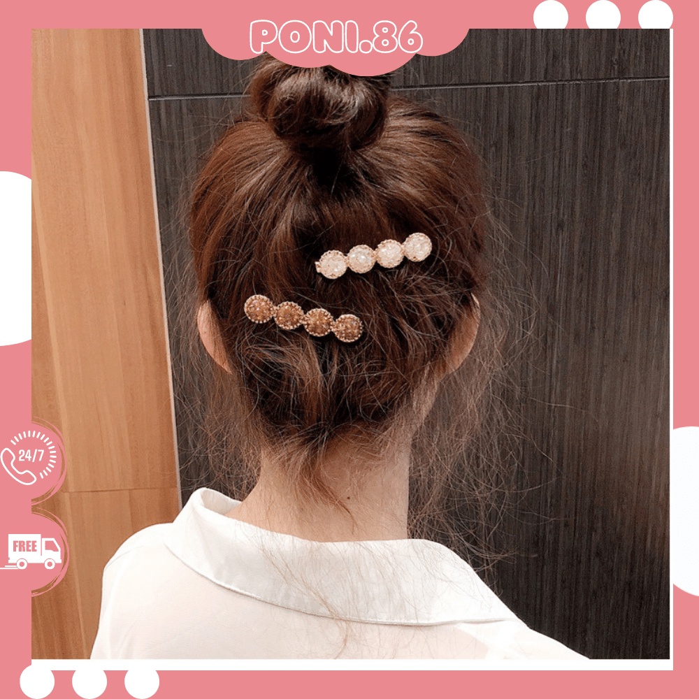Kẹp tóc đá nhiều màu lấp lánh sang chảnh phong cách dịu dàng