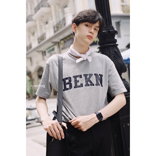 RYAN - Áo thun nam BEKN ngắn tay vải cotton thương hiệu RYAN form rộng phong cách Hàn Quốc