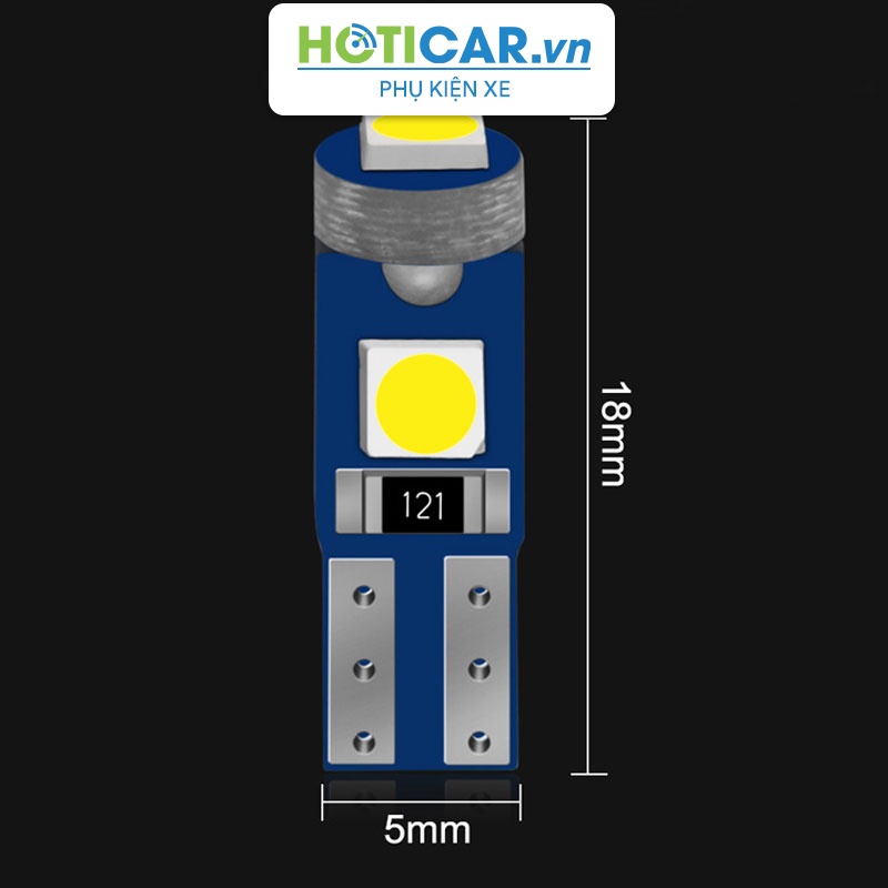 Đèn LED demi, đồng hồ taplo chân T5 chip 3030 HOTICAR T53030-3