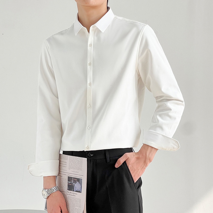 Sơ mi nam nữ cổ bẻ vải cotton mềm, Áo sơ mi form rộng Unisex nam nữ tay dài Hàn Quốc