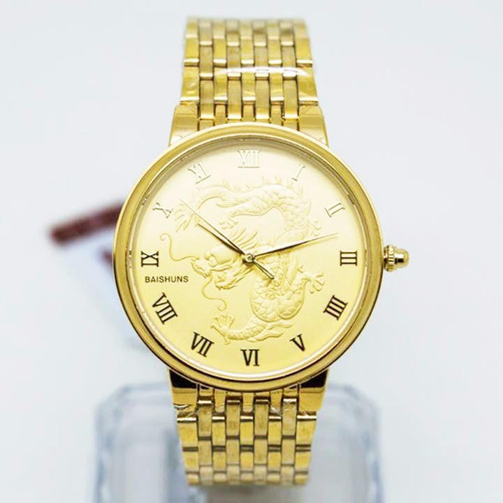Đồng Hồ Nam Baishuns Mặt Họa Tiết Rồng Trắng