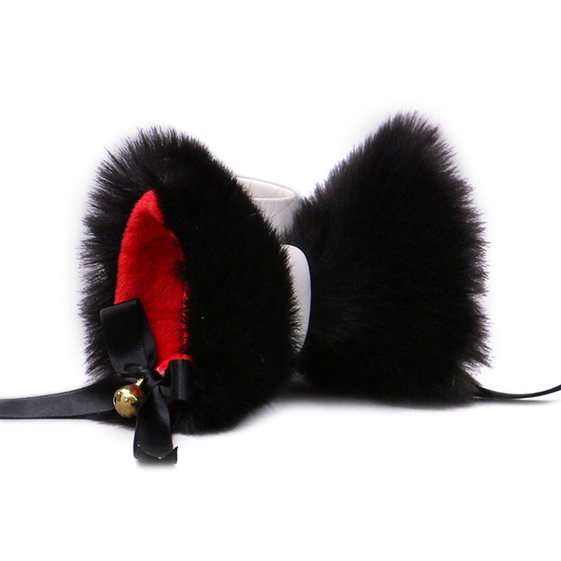 Nhật Bản Lolita Anime Kẹp Tóc Dễ Thương Lông Tai Mèo Kẹp Tóc với Bowknot Chuông Cosplay Trang Phục Snap Barrette