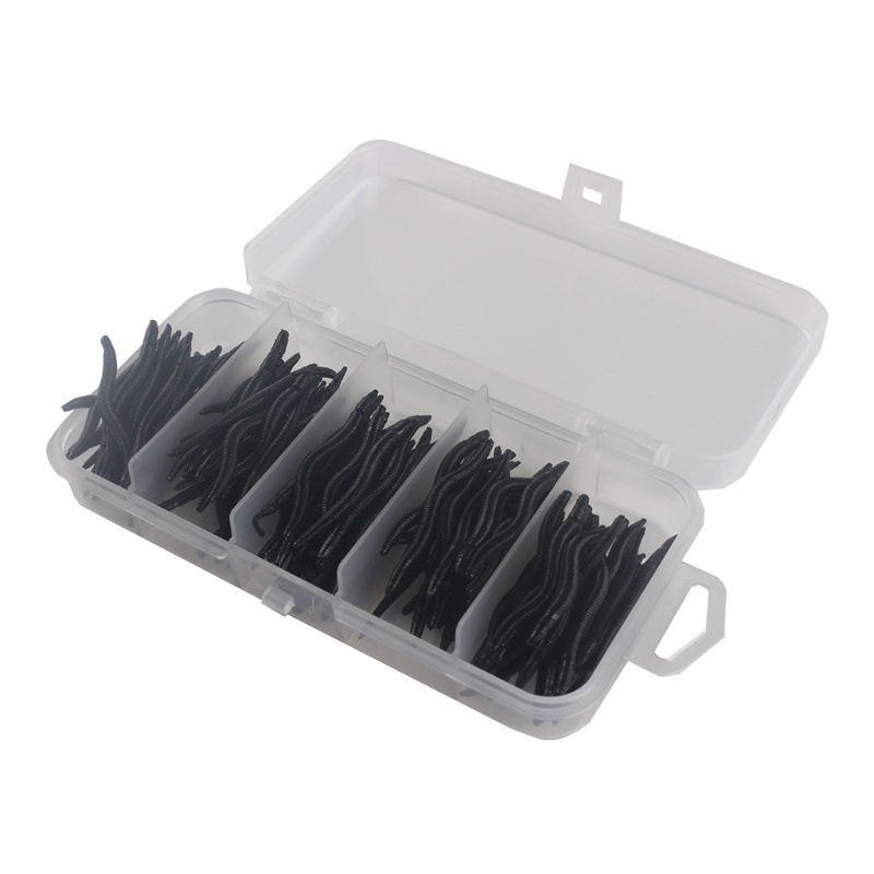 Hộp 150 Mồi Câu Cá Giả Côn Trùng Mềm Nhiều Màu Sắc