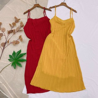Đầm Maxi Dập Ly Voan Lụa