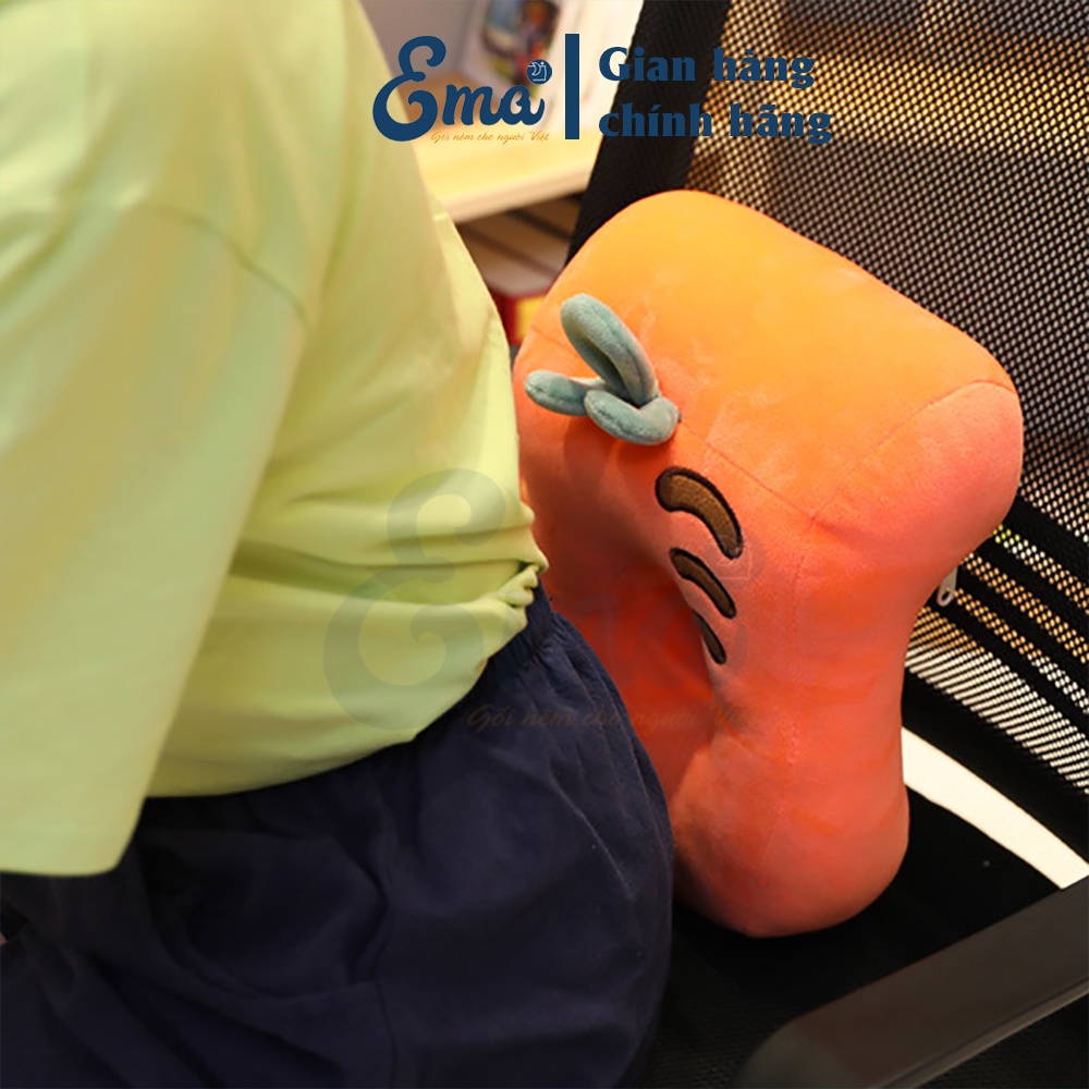 Gối Ngủ Trưa Văn Phòng Hình Thú Dễ Thương Ema,Kê Lưng Văn Phòng Tiện Lợi Cao Cấp kích thước 27x23x10cm