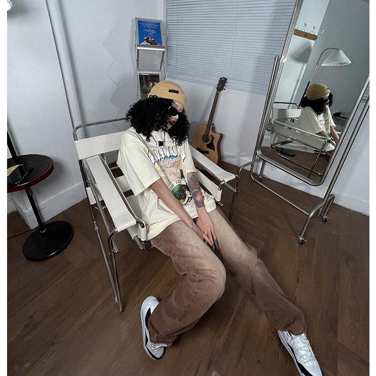 Áo Thun Ngắn Tay Cổ Tròn In Hình Phong Cảnh Thời Trang Nữ