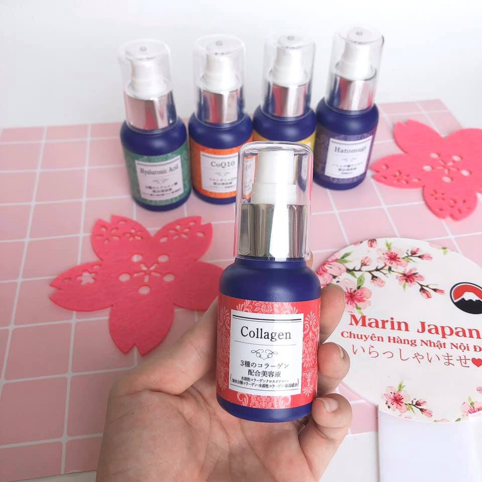 (Gía siêu tốt) Serum tinh chất dưỡng da 60ml hatomugi ý dĩ,Q10,collagen, sữa ong chúa, cấp ẩm hyaluronic Nhật Bản