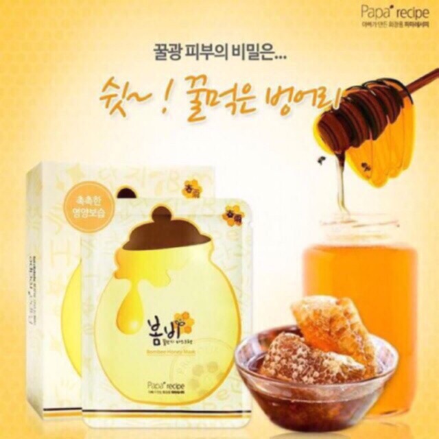 Mặt nạ trắng da tinh chất mật ong Paparecipe – BomBee honey Korea