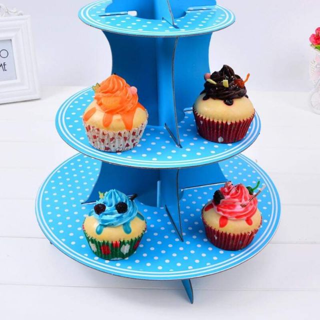 Thanh lý Kệ Giấy Đựng Bánh CupCake 3 Tầng cho tiệc sinh nhật