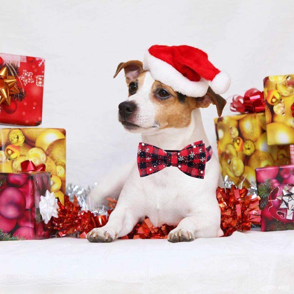 Vòng Cổ Thắt Nơ Phong Cách Giáng Sinh Dành Cho Thú Cưng