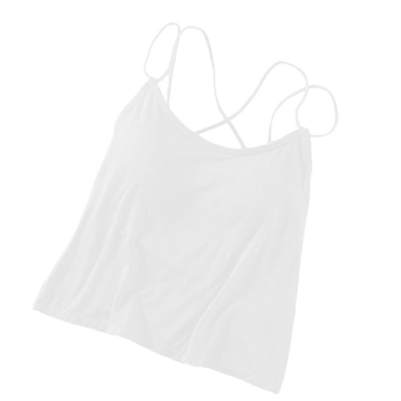 Áo Tank Top Sát Nách Dây Chéo Lưng Có Mút Đệm Thời Trang Quyến Rũ Cho Nữ