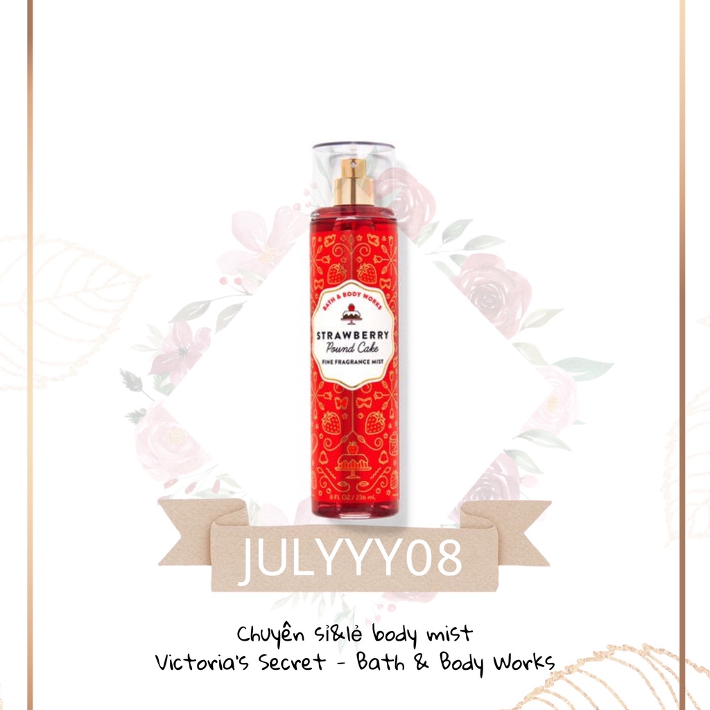 Xịt Thơm Toàn Thân STRAWBERRY POUND CAKE 30ml/50ml/100ml/Fullsize 236ml +jɥȽÿ08+