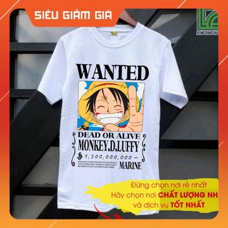 Áo wanted Luffy ACE SABO  Bounty 1 Tỉ 500 Triệu Beli truy nã mới