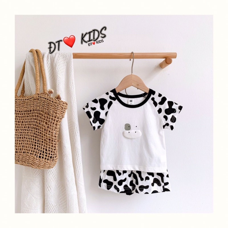 Bộ ngắn tay quần ngắn bé trai bé gái ❤️ freeship ❤️ đồ bộ dễ thương cho bé chất cotton, bộ bò sữa cho bé