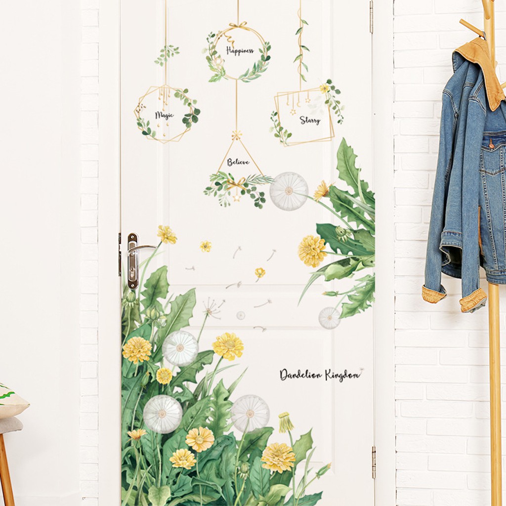 Decal tranh dán tường trang trí nhà cửa loại cao cấp mẫu Hoa bồ công anh C115