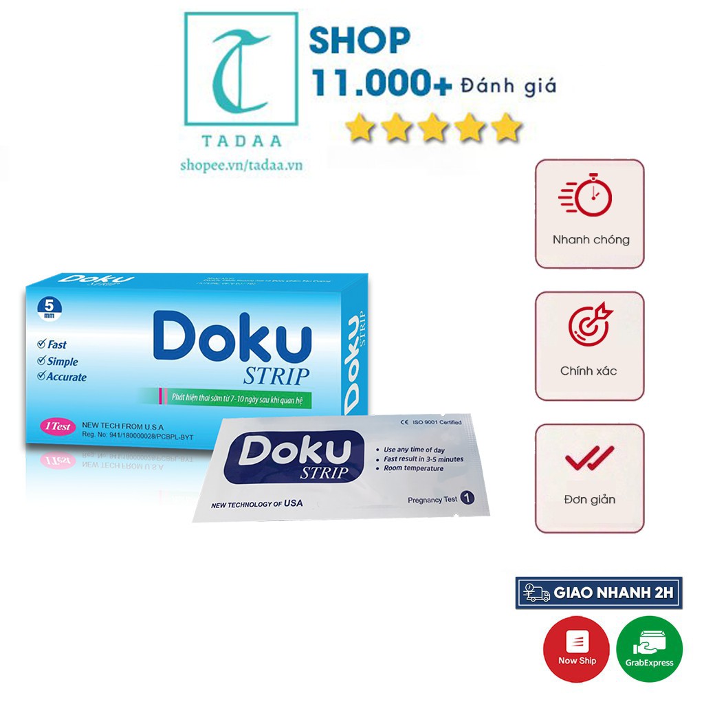 Que Thử Thai DOKU Strip Test Nhanh Đơn Giản Chính Xác Hiệu Quả Tức Thì