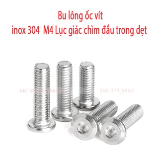 Bu lông ốc vít  inox 304  M4 Lục giác chìm đầu tròn dẹt