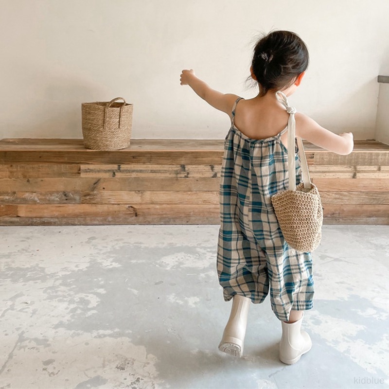 Hàng Mới Về Bộ Áo Liền Quần 7 Tấc Ống Rộng Mùa Hè Phong Cách Hàn Quốc Cho Bé Gái